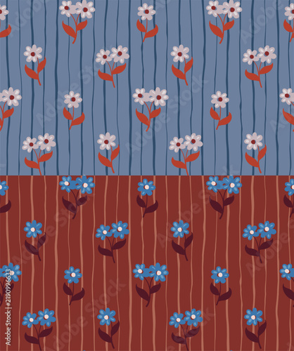 Flower Collection - Maribel - Cocoa & Baby Blue