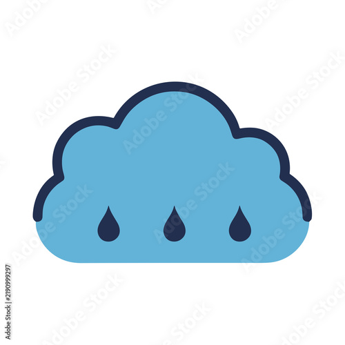 Obraz na płótnie Blue cloud with rain drops
