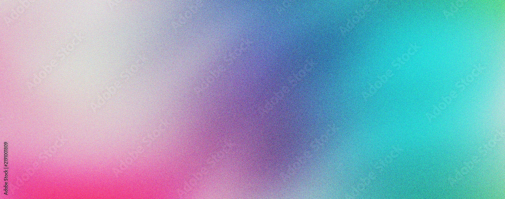 Obraz premium Abstract grainy gradient background with soft pink and blue hues. Minimalist blurred texture with vibrant colorful transitions. Modern aesthetic backdrop for digital art and web design media.
