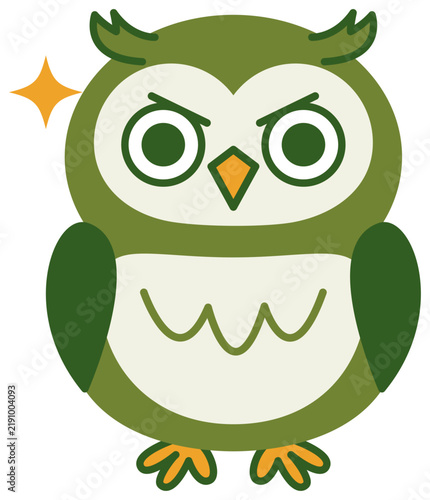 シンプルでかわいいミミズクグリーン02