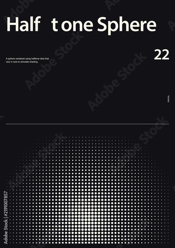 Halftone sphere poster template design.