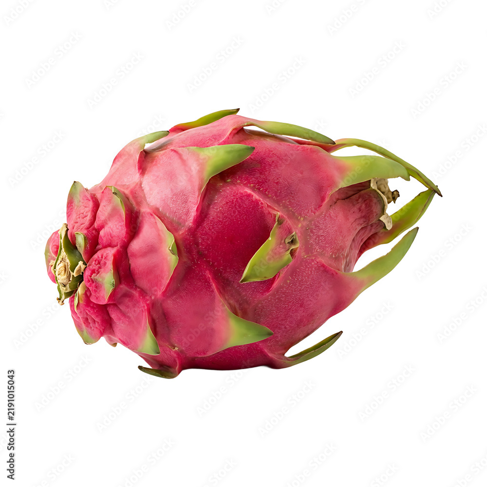 Fototapeta premium Fresh Whole Red Dragon Fruit or Pitaya Isolated on White Background for Healthy Food and Nutrition
