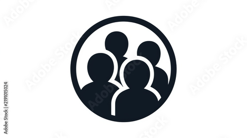 Black group of people icon representing a team or community network