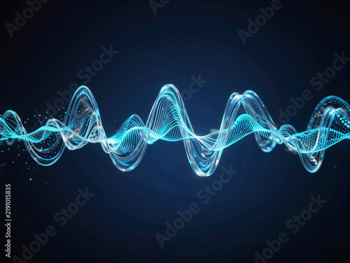 Blue digital wave line background