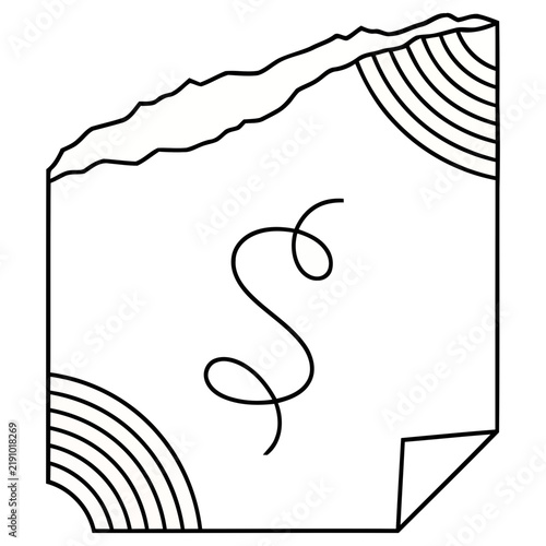 Torn Paper with Scribble and Arcs