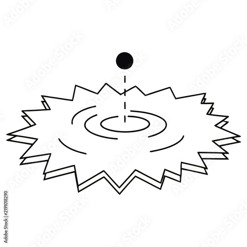 Water drop creating ripples