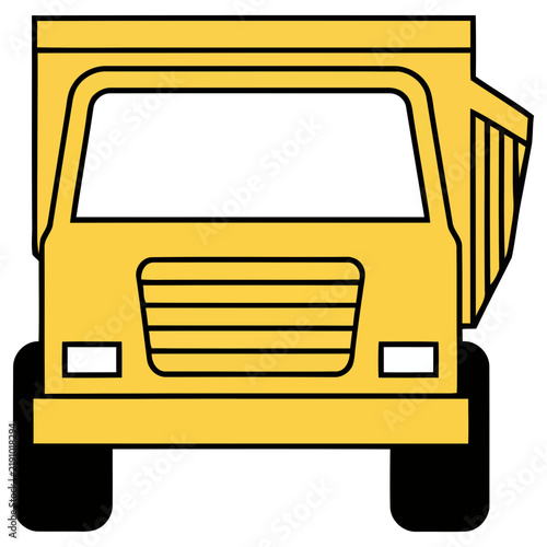 Yellow dump truck illustration