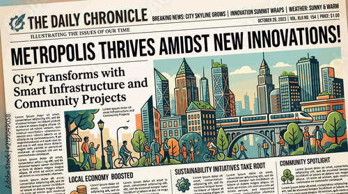 Metropolis Thrives Amidst New Innovations: City Transforms with Smart Infrastructure and Community Projects