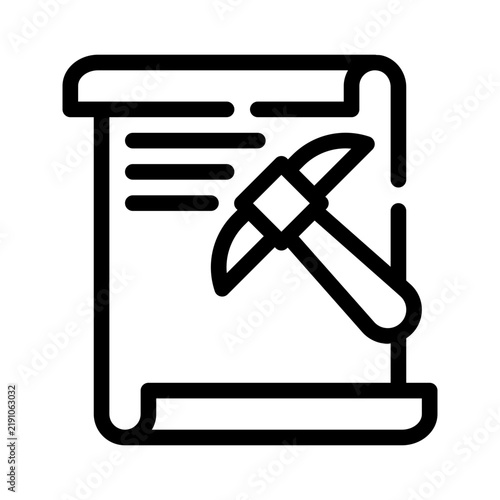 text mining line icon