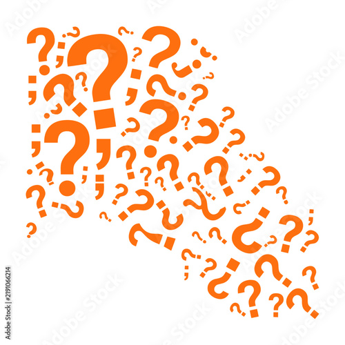Orange Question Marks Scattered Diagonally On White Background