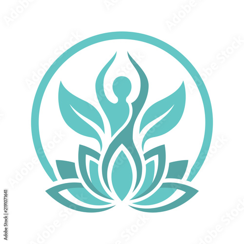 Yoga Lotus logo design vector