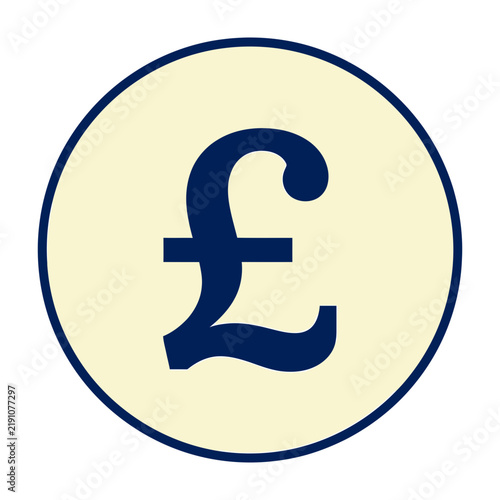 British Pound Sterling Symbol Icon on Cream Circular Background