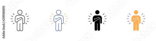 Принти на полотні Humility and Humble Heart Sincerity Vector Icon Pack Illustration