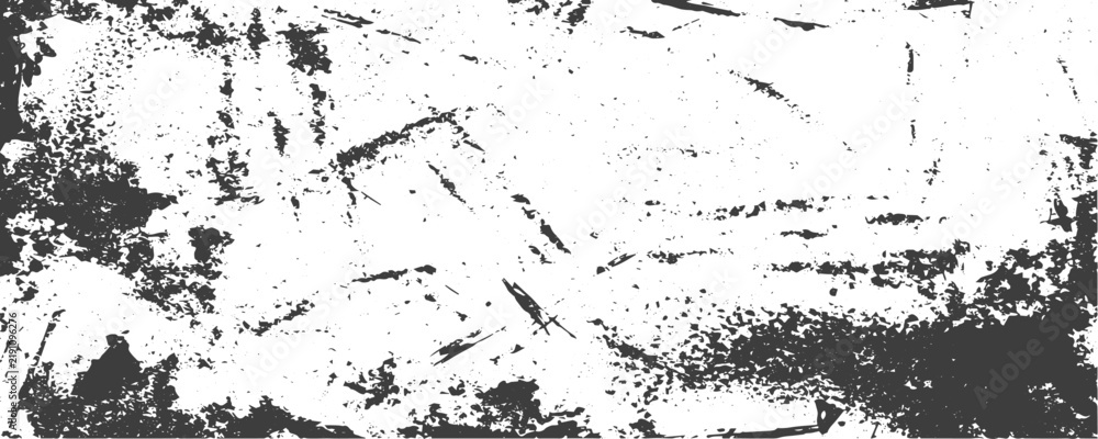 Obraz premium Horizontal Black and White Grunge Texture Vector Background with Distressed Scratches and Weathered Effects