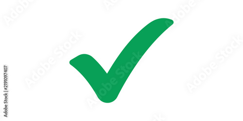 Quadro su tela Green check mark sign simple tick symbol for correct validation choice