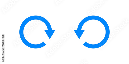 Obraz na płótnie Blue refresh arrows icon with circular movement for page reload processes.