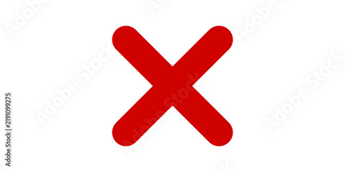 Foto Red cross mark sticker icon showing error reject close delete symbol