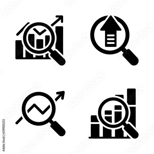 Business Data Analysis and Financial Growth Statistics Icon Set.