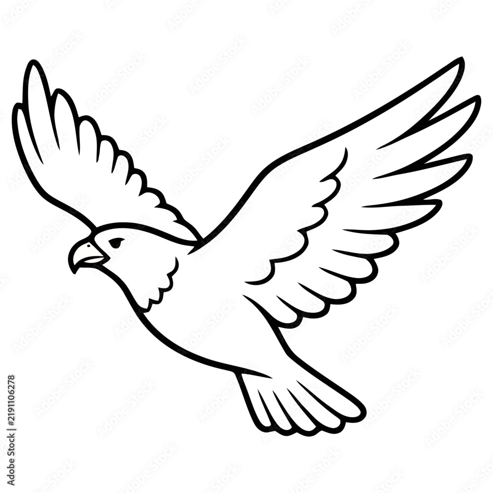 Obraz premium Line art of a bird in flight
