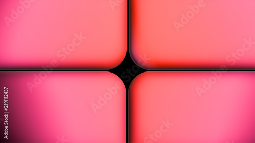 Abstract background with four rounded pink rectangular shapes separated by a black cross