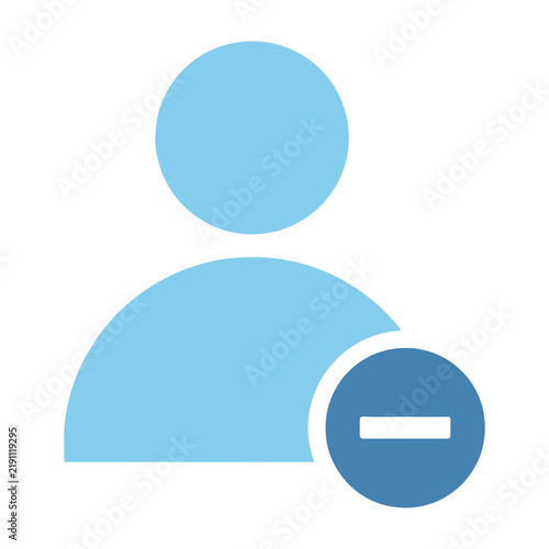 Konstfotografi Blue user minus icon for removing contact from social network