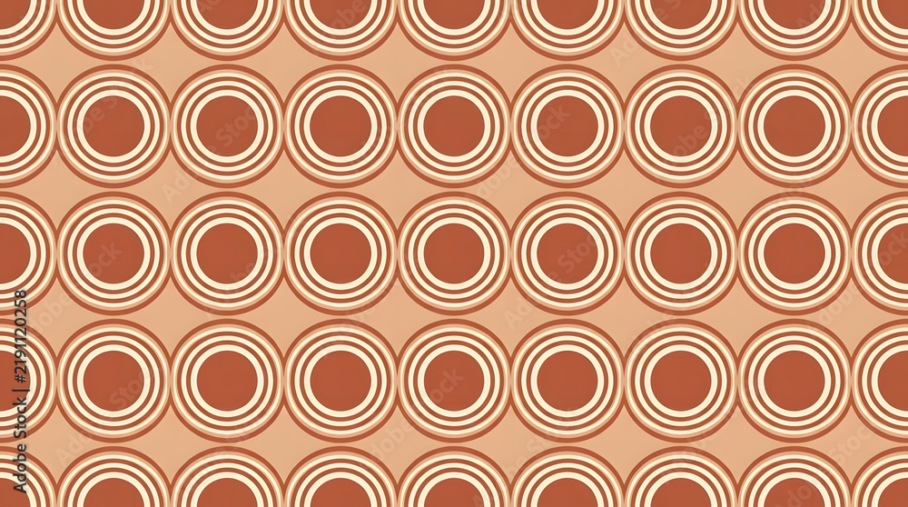 Retro concentric circle pattern in earth tones.
