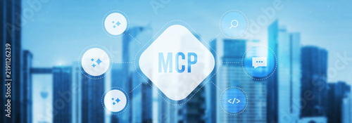 Принти на полотні MCP integration connects AI agents with external tools, data and services through Model Context Protocol
