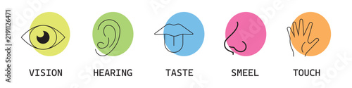 Obraz na plátně Human senses icon set