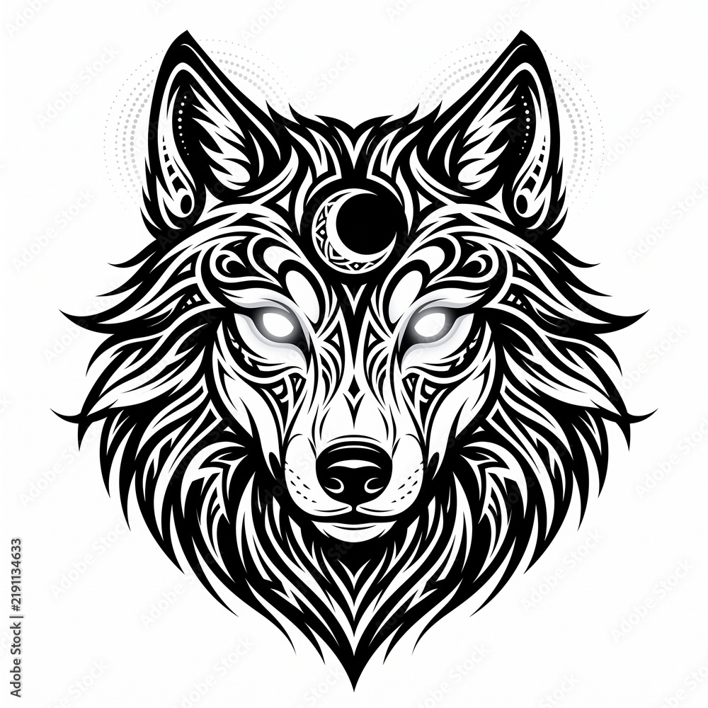Fototapeta premium wolf head vector