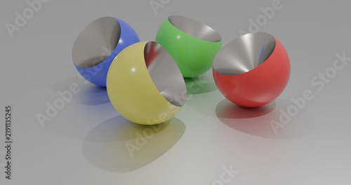 Фотография colorful abstract sphere shapes on a white background