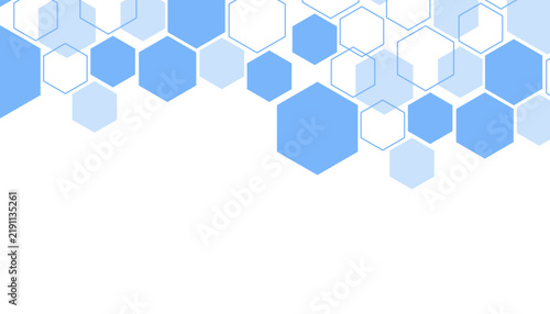 Abstract blue hexagon shape for frame illustration design