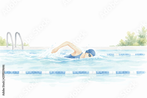 Active Sports and Healthy Lifestyle Activities with Fitness, Outdoor Exercise, Training and Wellness Watercolor Illustrations