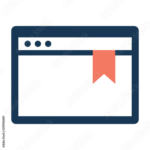 Browser window with bookmark flag icon in address bar on computer screen
