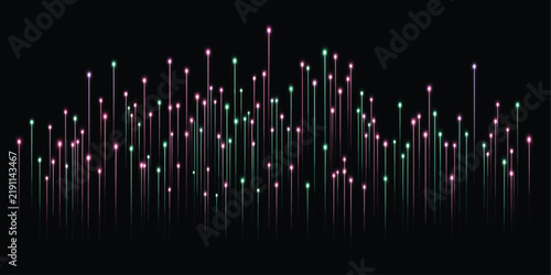 Abstract digital data visualization with vertical glowing neon lines and dots abstract visualization technology vertical futuristic analytics information connectivity background creative