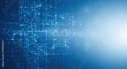 Abstract digital network connection with glowing data points