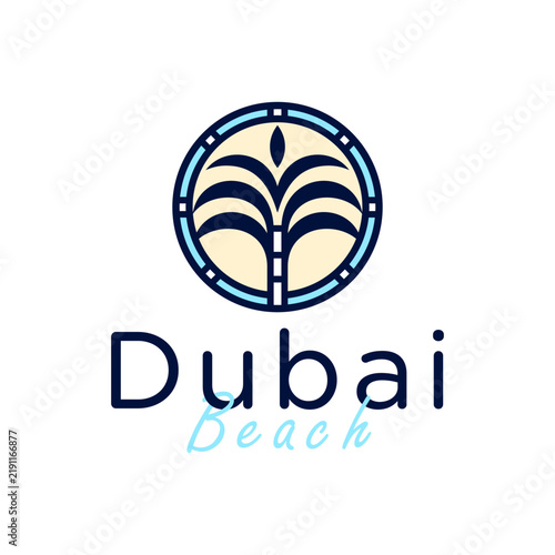 natural palm tree circle logo