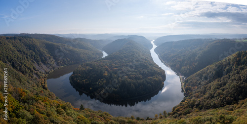 Panoramic View of the Saarschleife River Loop