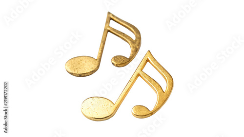 фотографія Golden musical note symbols set isolated on transparent background