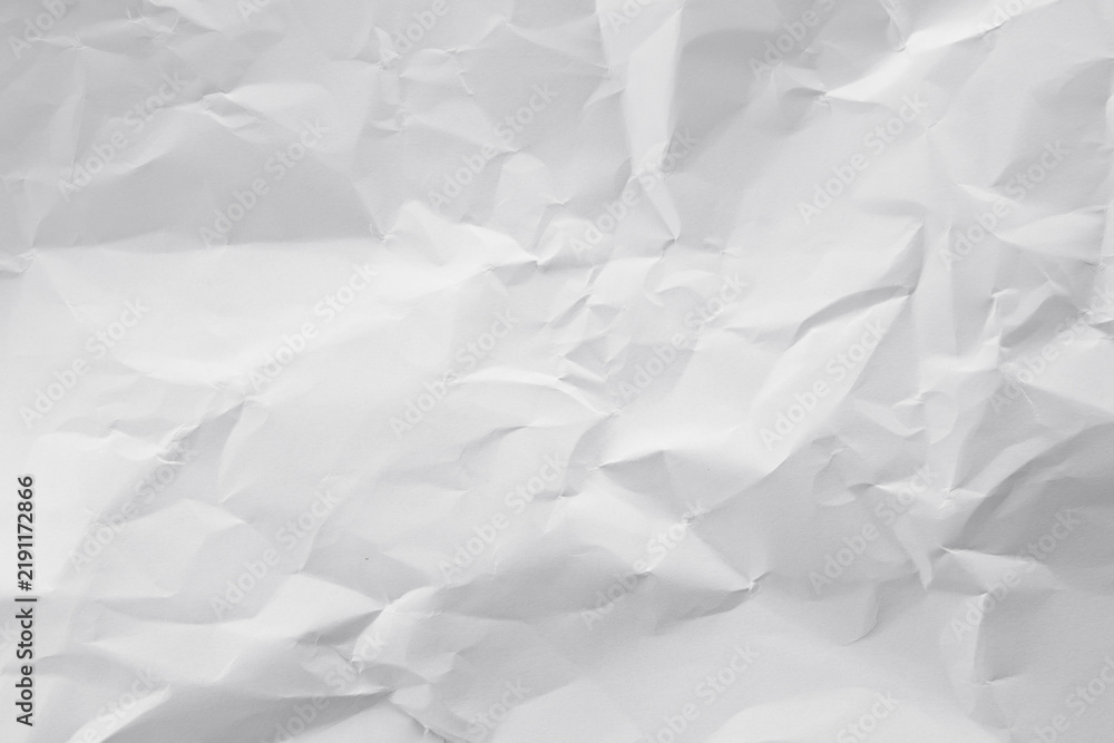 Fototapeta premium Texture crease of white paper for template wallpaper. wrinkle of gray paper crumpled background.