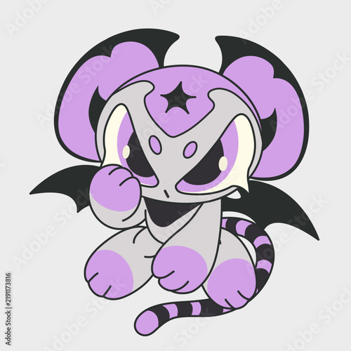 Cute cartoon bat. Funny character. Cartoon character design.