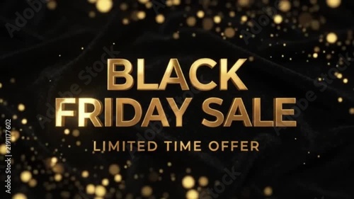 Luxury gold text with glittering bokeh on dark backdrop 4K HD
