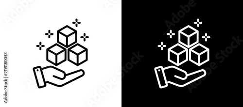 Excess Line Icon On White and Black Backgrounds.   
