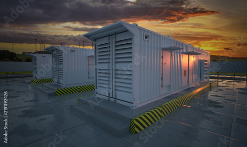 Tapety artystyczne Energy Storage System .3D rendering.