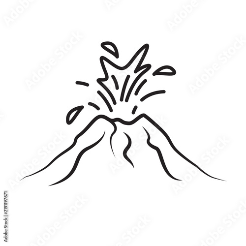 Obraz na płótnie Volcano eruption line icon vector illustration element design