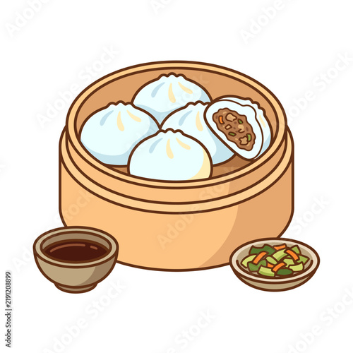Baozi Steamed Buns in Streamer