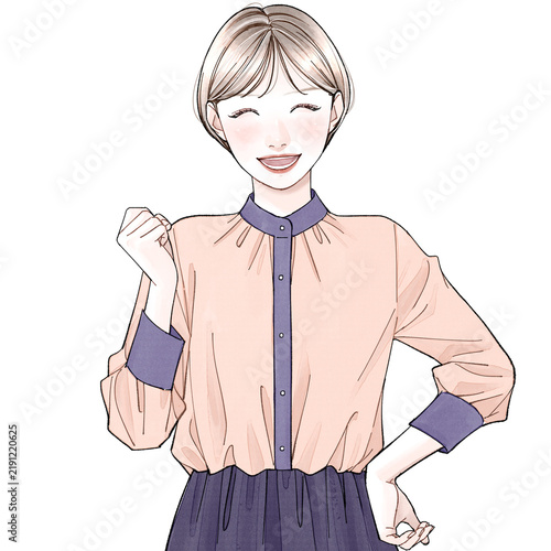 Obraz na płótnie ガッツポーズしている女性