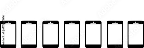 Smartphones Set, Minimalist Device Icons, Modern Technology Illustration Featuring Smartphone, Mobile