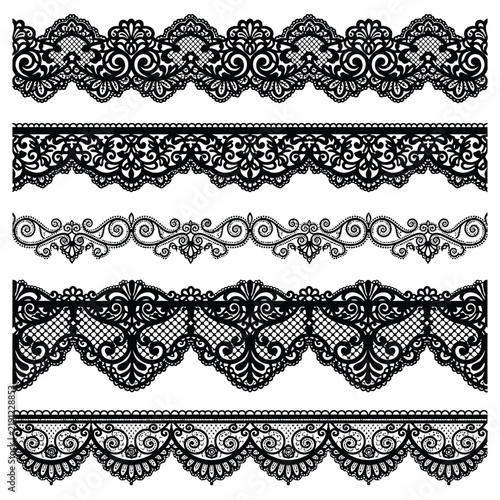 Decorative Lace Border Vector Patterns Collection.