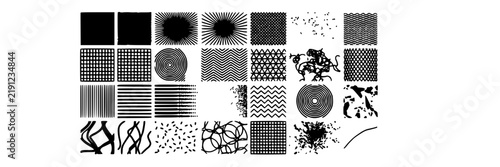 Abstract Pattern Ideograms, Line Art Tiles Collection. Geometric Design Elements