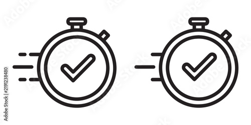 Two fast stopwatch icons with checkmarks